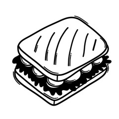 sandwich doodle vector icon. Drawing sketch illustration hand drawn line eps10