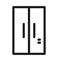 Double Door Fridge Vector Icon