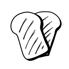 bread doodle vector icon. Drawing sketch illustration hand drawn line eps10