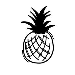 pineapple doodle vector icon. Drawing sketch illustration hand drawn line eps10