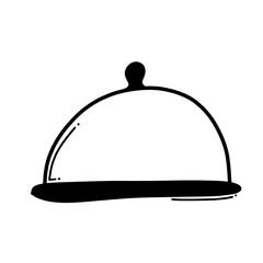 Food cover doodle vector icon. Drawing sketch illustration hand drawn line eps10