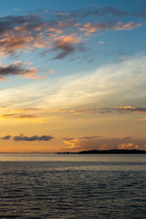 Naklejka na ściany i meble Sunset from Waiheke Island, Auckland, New Zealand