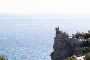 Fototapeta na wymiar Swallows nest is an ancient castle on a rock, Yalta, Crimea.