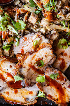 Peruvian Pork Chicharron with chaufa rice