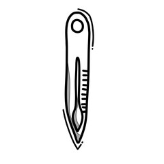 Thermometer doodle vector icon. Drawing sketch illustration hand drawn line eps10
