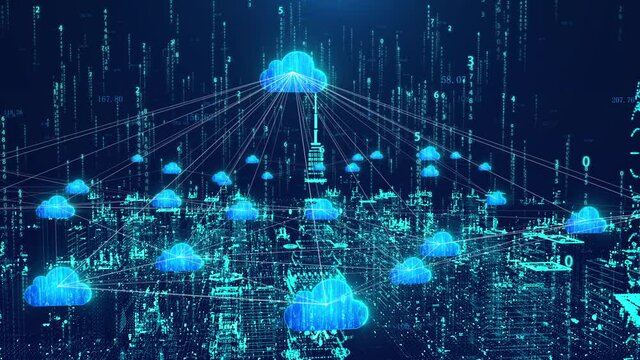 Cloud Computing Cloud Service Smart Technology City Information Network Connection
