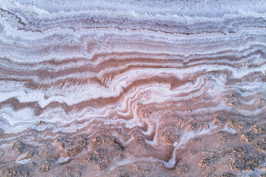 Colorful abstract background of pink salt lake