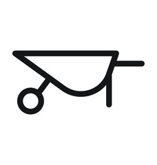 Wheelbarrow Vector Outline Icon