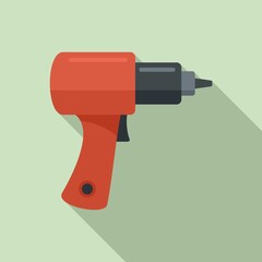 Tire fitting gun icon, flat style