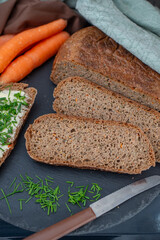 home made carrot bread. Home Made of Sourdough and Wheat