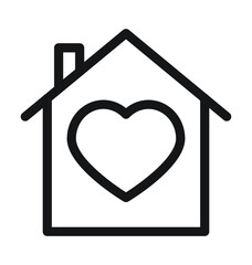 Home Love Vector Outline Icon