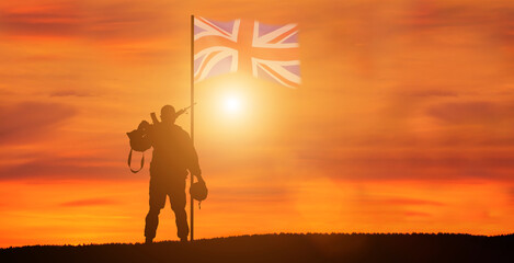 Greeting card for Poppy Day , Remembrance Day .Great Britain celebration. Concept - patriotism, honor