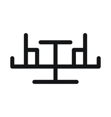 Dining Table Vector Outline Icon