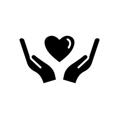 Obraz premium Hand icon with heart. the icon can be used for application icon, web icon, infographic. Editable stroke. Design template vector