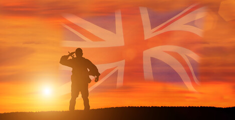 Greeting card for Poppy Day , Remembrance Day .Great Britain celebration. Concept - patriotism, honor