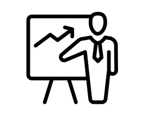 presentation pitching meeting single isolated icon with outline style