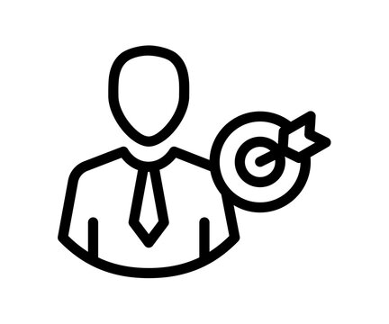 assignment task goal single isolated icon with outline style
