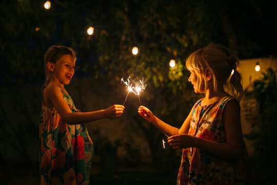 Kids with sparklers