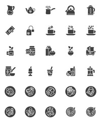Breakfast menu vector icons set