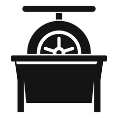Tire fitting calibration icon, simple style