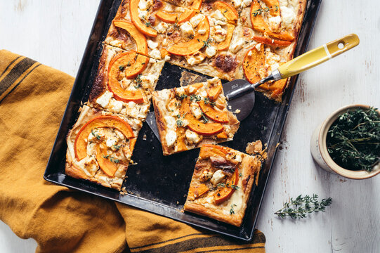 Food: Pumpkin tart with feta
