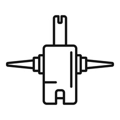 Tire fitting stand icon, outline style