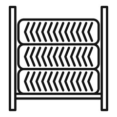 Tire rack icon, outline style