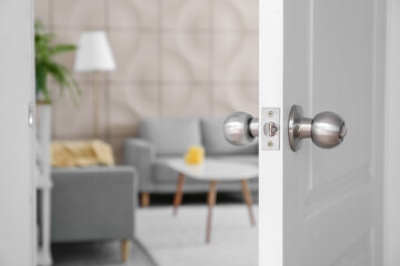 View of room through open door