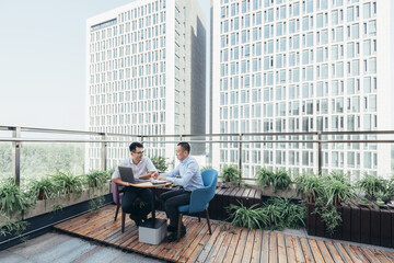 asian business man working