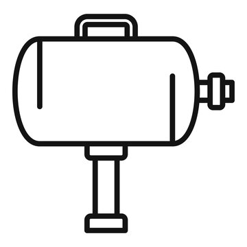 recommend clip art: Tire fitting air compressor icon, outline style