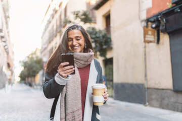 Middle Aged Woman Using Phone