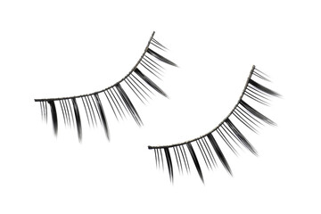 False eyelashes on white background