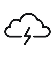 Thunderstorm Line Vector Icon