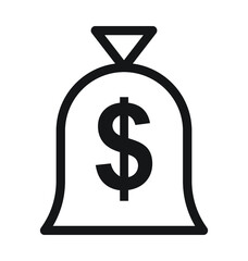 Dollar Sack Line Vector Icon