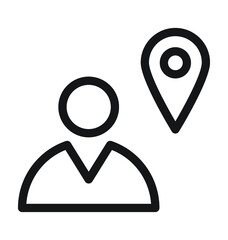 Person Location Line Vector Icon