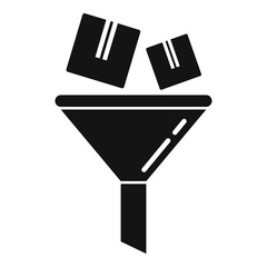 Parcel funnel icon, simple style