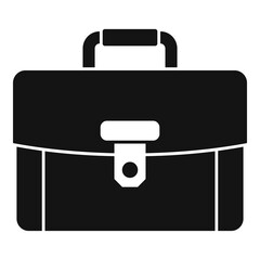 Leather briefcase icon, simple style