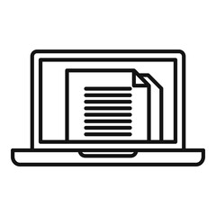 Laptop manager transaction icon, outline style