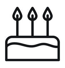 Birthday Cake Line Vector Icon