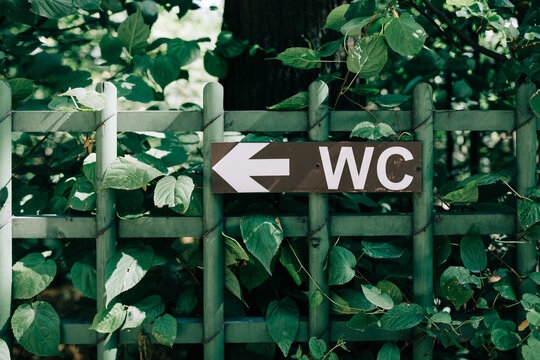 WC Public Toilet Sign in the Park