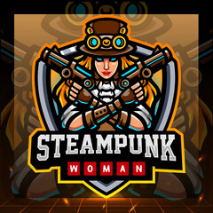 Steampunk girls mascot. esport logo design