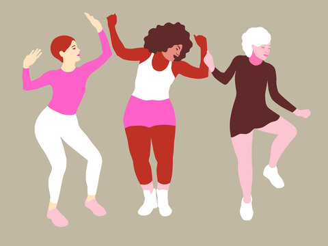 Female friends dancing