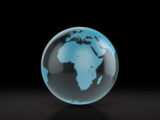 Glass world globe