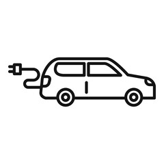 Plug in hybrid car icon, outline style