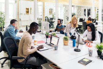 Office Workers in Co-Working Office