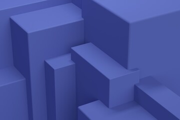 Abstract blue background with rectangles. 3d rendering