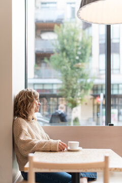 Woman with latte