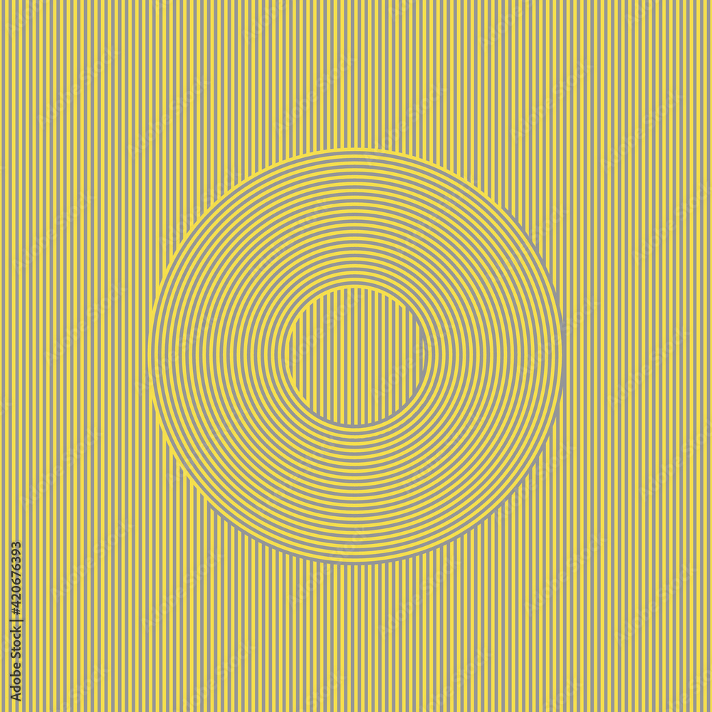 Aufkleber monochrome lines as optical illusion background with cilcles. stripes with trend colors.