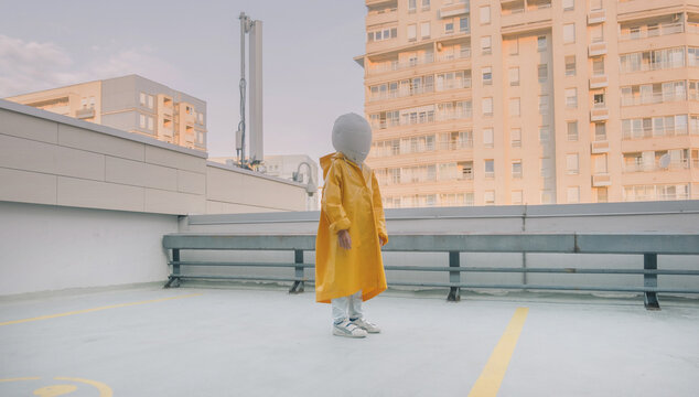 Futuristic / Cosmic Kid With White Helmet/Mask Chillin'