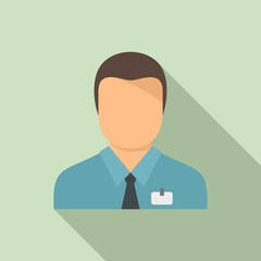 Shop assistant icon, flat style